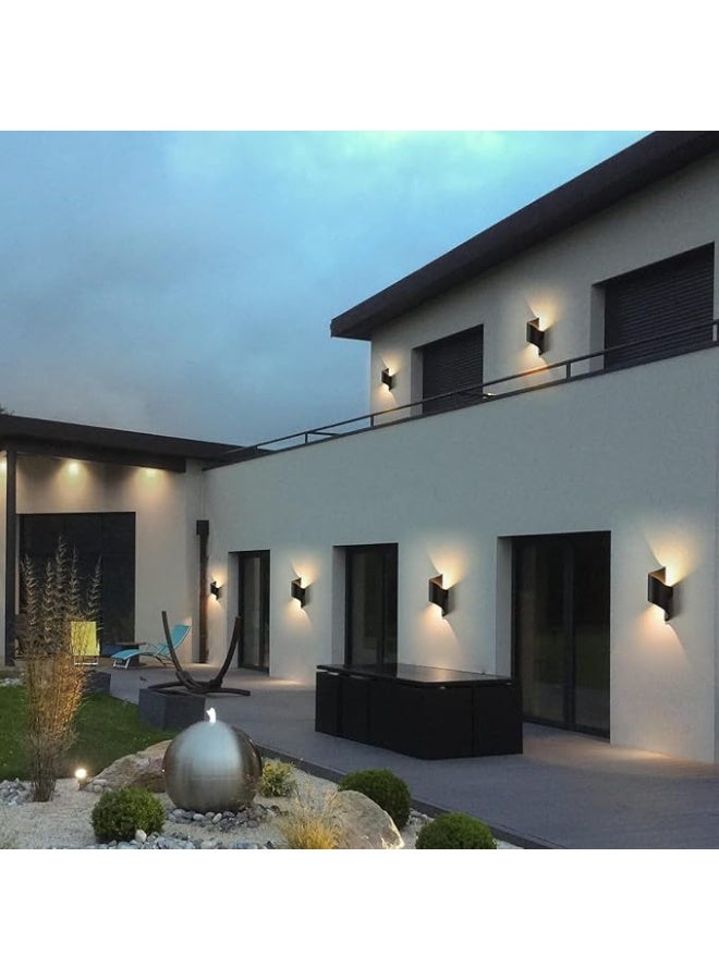 المفتاحة مصباح جداري LED من ALMIFTAH بقوة 10 واط، عبوة من قطعتين | مصباح جداري عصري قابل للرفع والخفض | مصباح جداري معدني داخلي وخارجي | أبيض دافئ 3000 كلفن | مصباح جداري خارجي مقاوم للماء بمعيار IP65 - Image 4